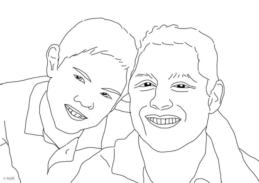Disegno da colorare padre e figlio