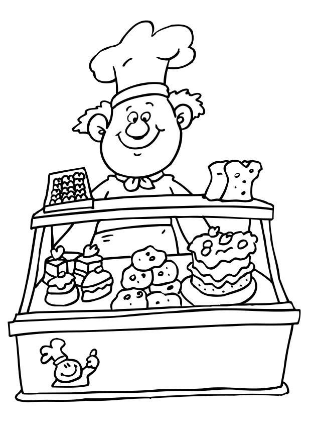 Disegno da colorare panettiere