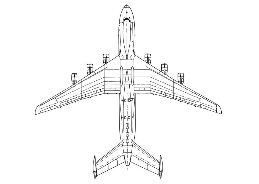 Disegno da colorare parte inferiore di un aereo