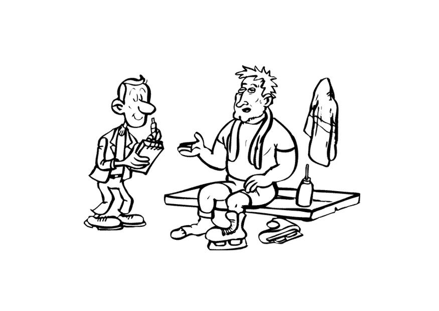 Disegno da colorare pattinatore & giornalista