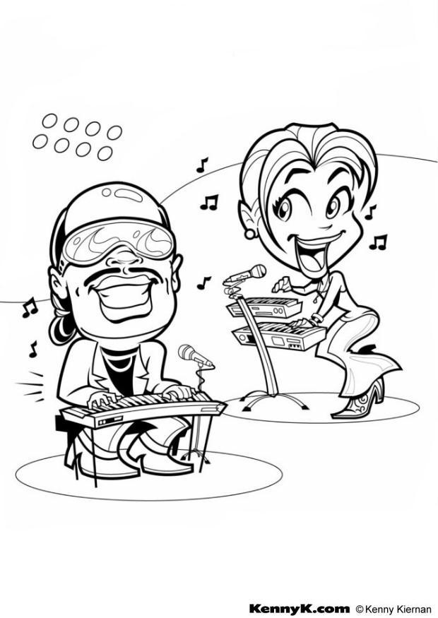 Disegno da colorare pianista