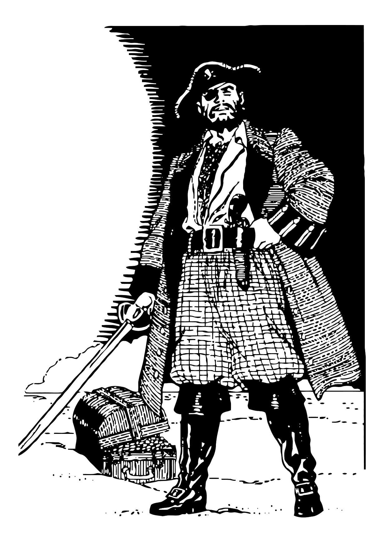 Disegno da colorare pirata