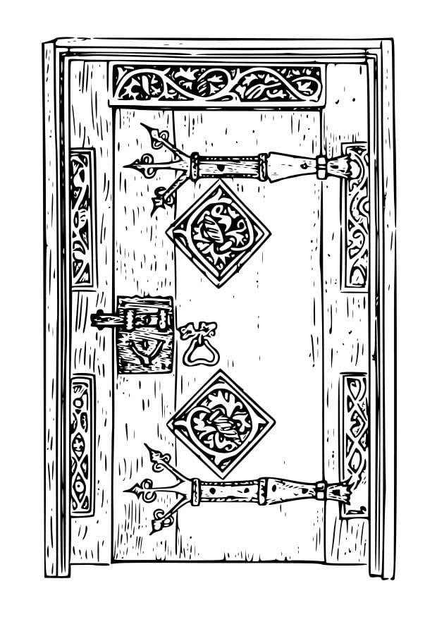 Disegno da colorare porta antica
