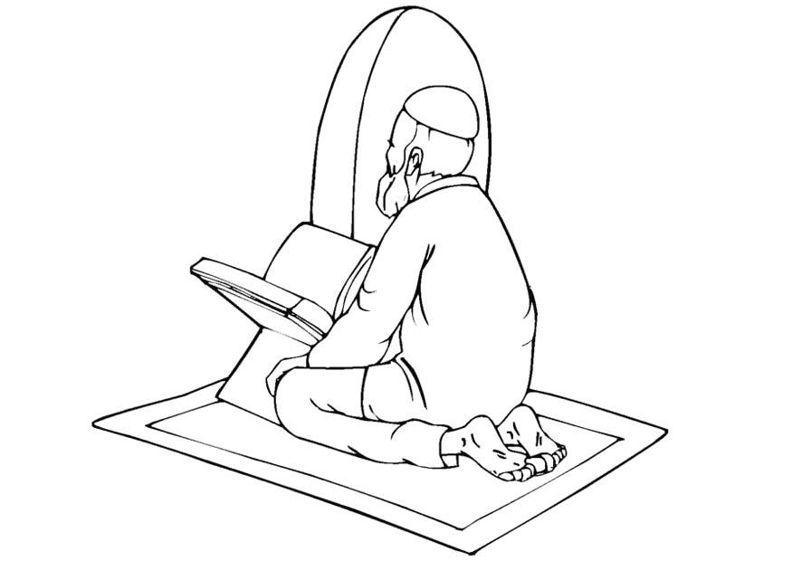 Disegno da colorare preghiera islamica