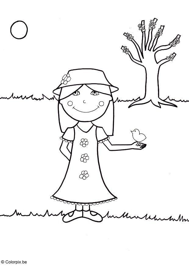 Disegno da colorare primavera
