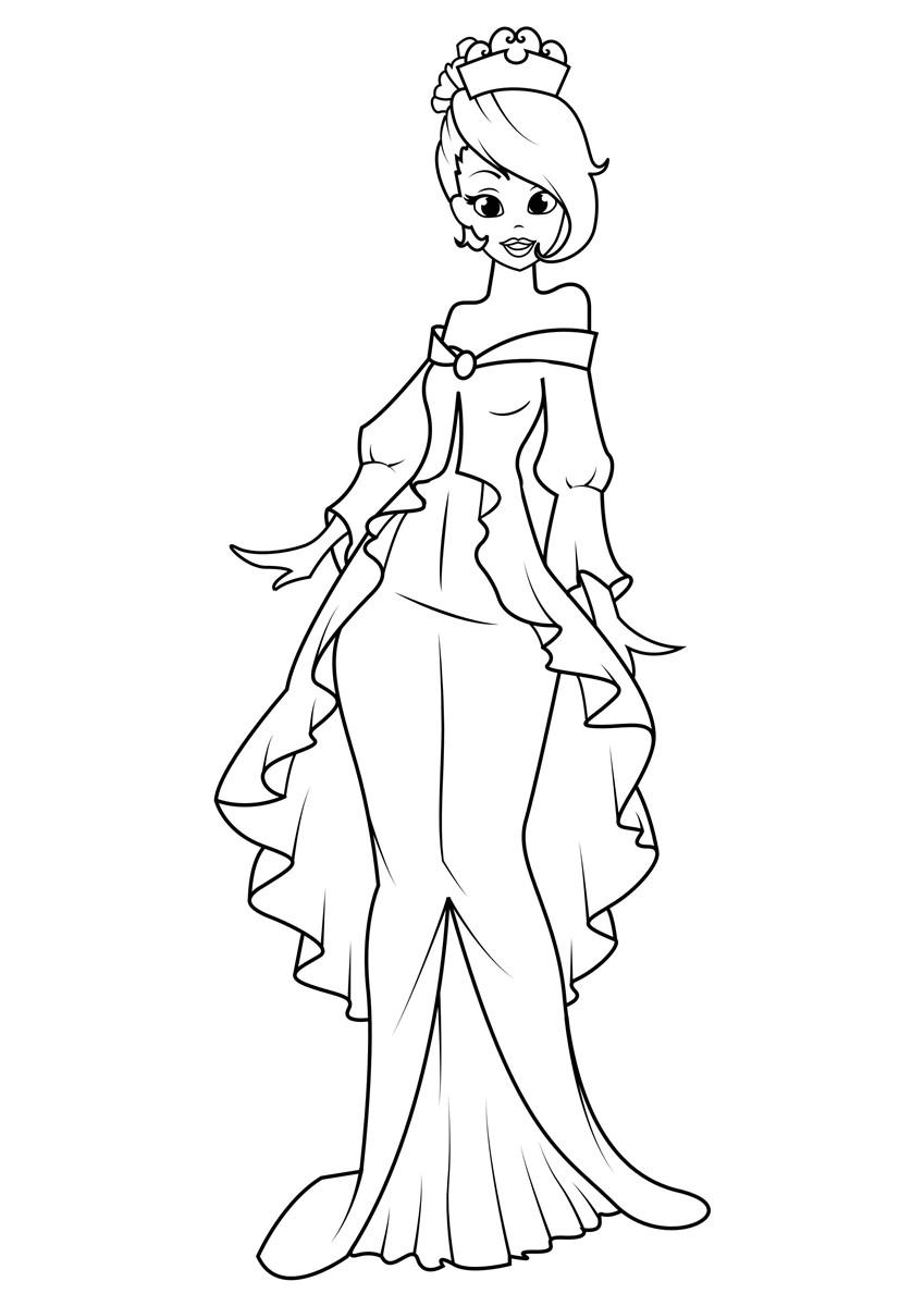 Disegno da colorare principessa