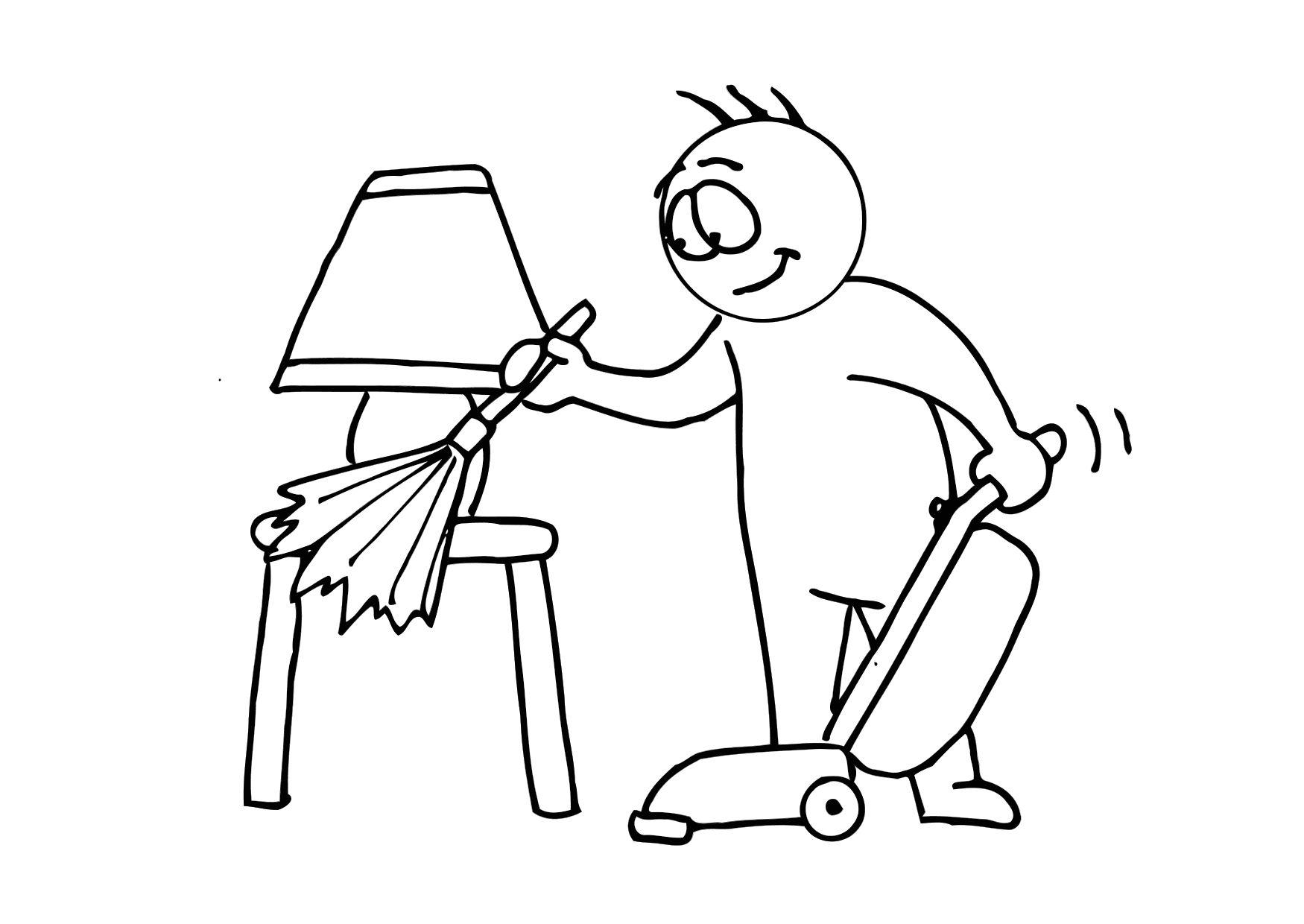Disegno da colorare pulizia