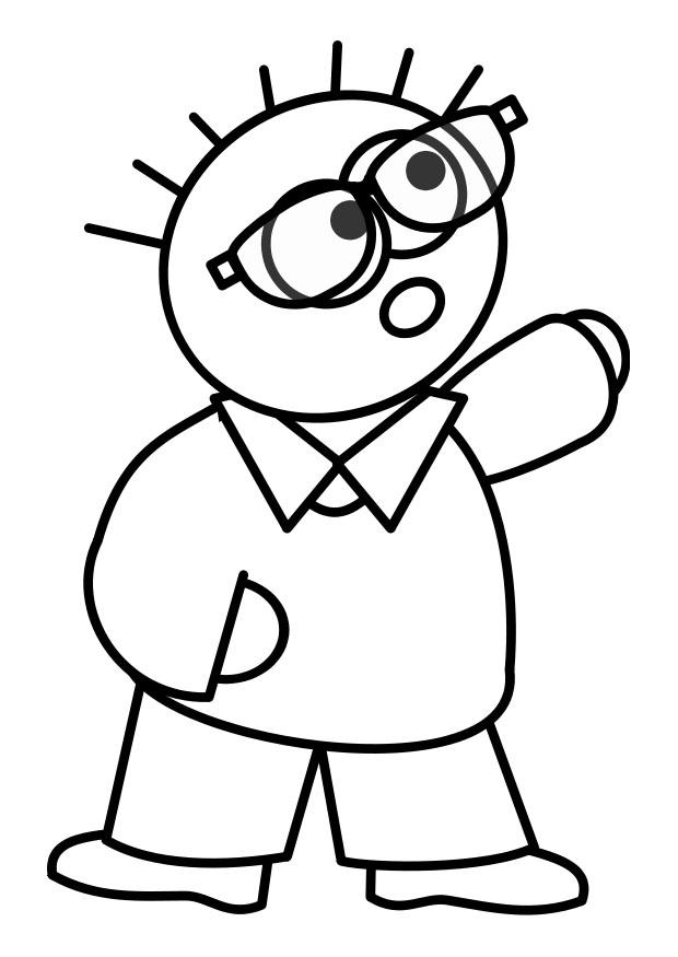 Disegno da colorare ragazzo con gli occhiali