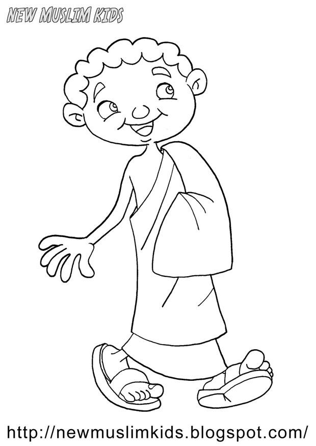 Disegno da colorare ragazzo musulmano