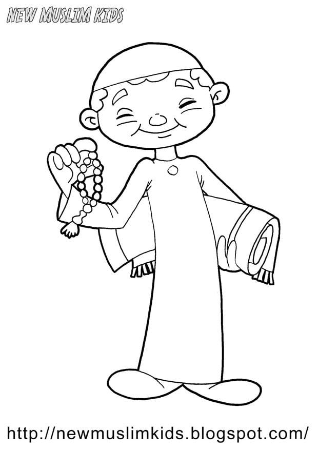 Disegno da colorare ragazzo musulmano