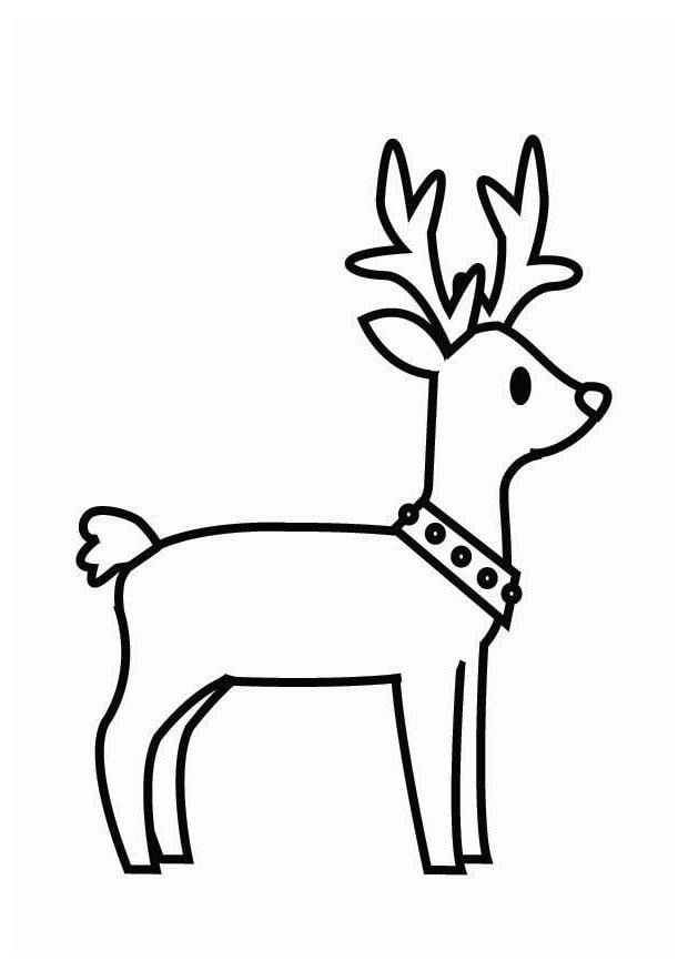Disegno da colorare renna di natale