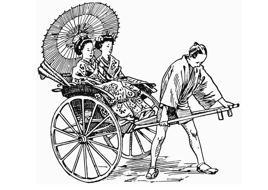 Disegno da colorare riksha