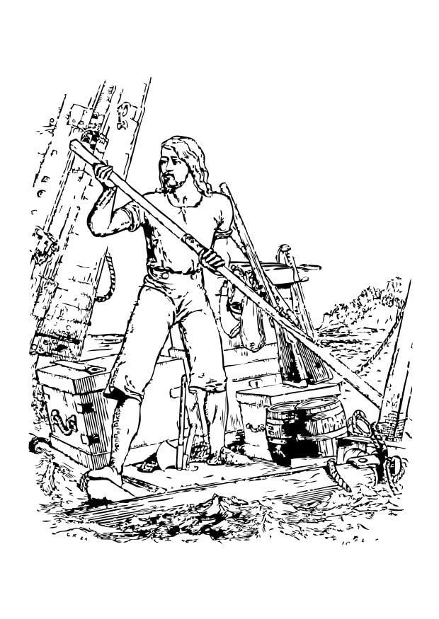 Disegno da colorare robinson crusoe - naufrago