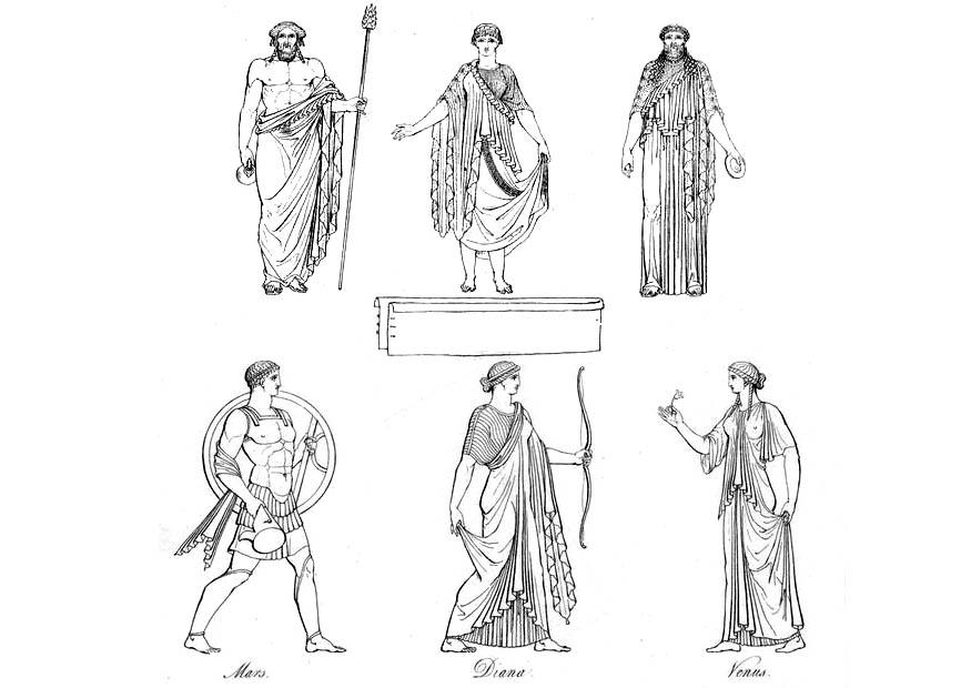 Disegno da colorare sacerdoti e dei greci 