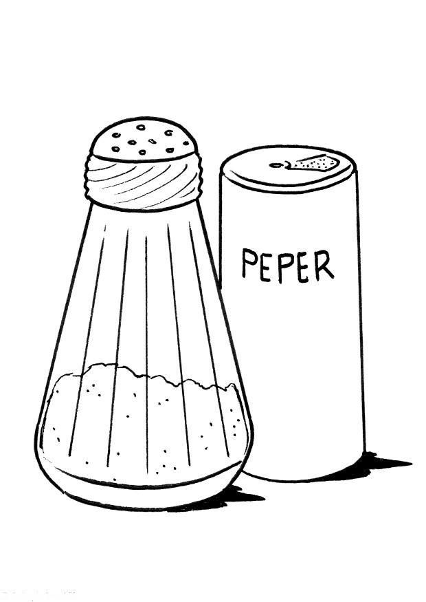 Disegno da colorare sale e pepe
