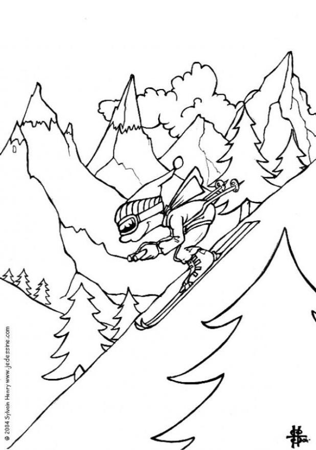 Disegno da colorare sci