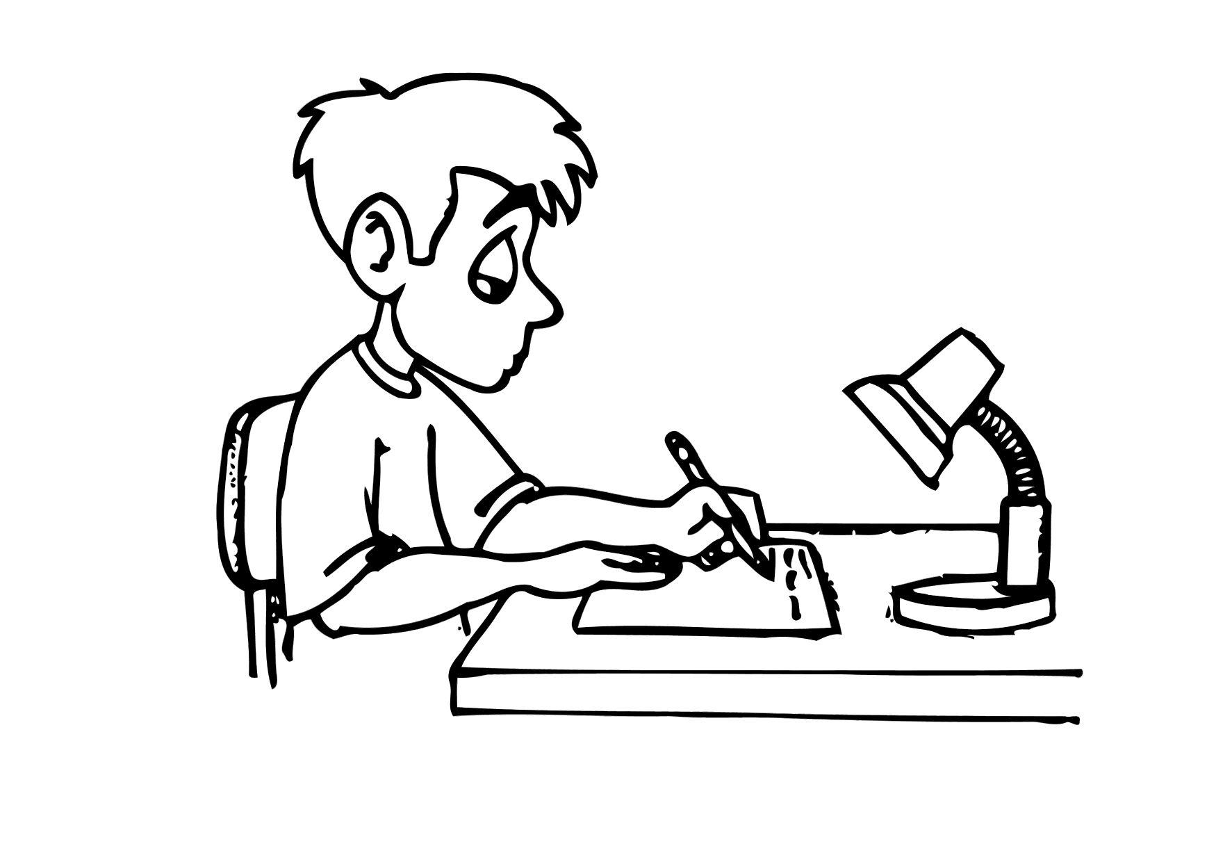 Disegno da colorare scrivere - compiti