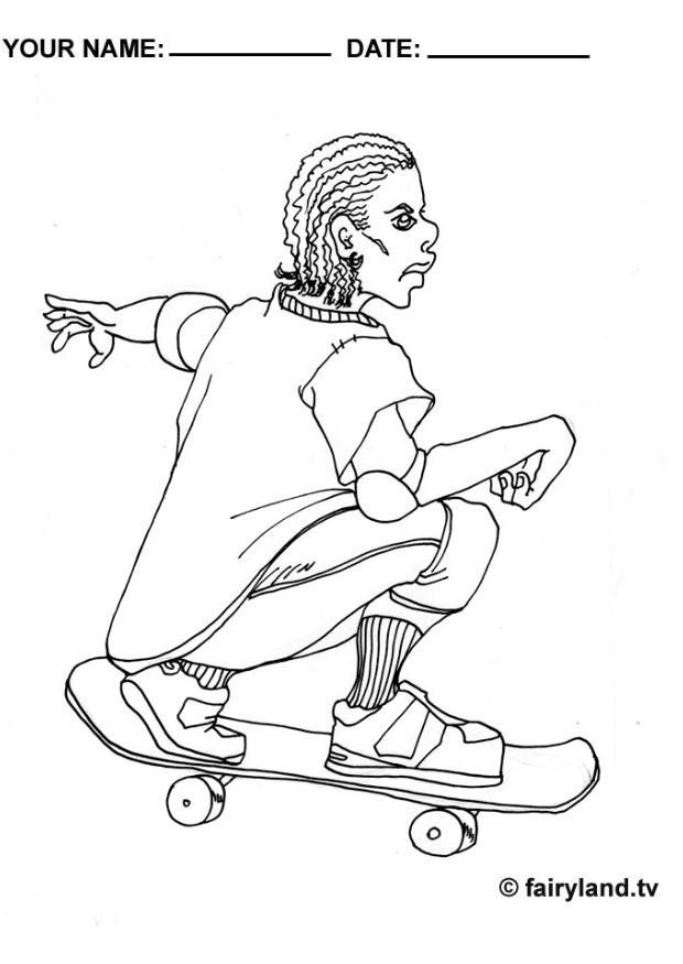 Disegno da colorare skateboard