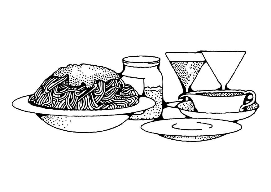 Disegno da colorare spaghetti