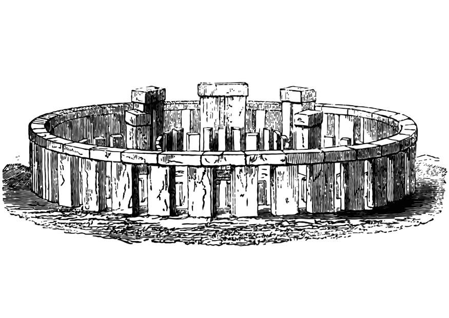 Disegno da colorare stonehenge ricostruito