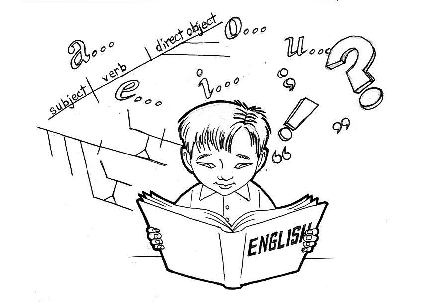Disegno da colorare studiare inglese
