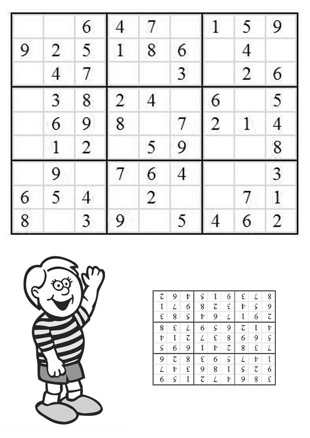 Disegno da colorare sudoku - ragazzo
