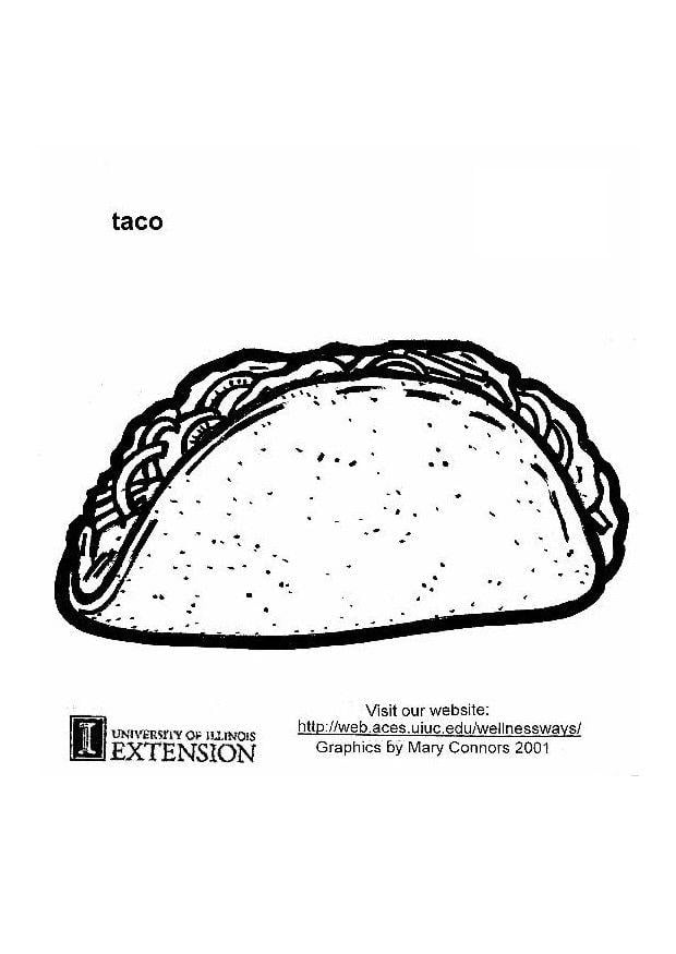 Disegno da colorare taco