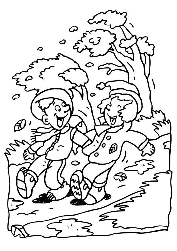 Disegno da colorare tempo autunnale