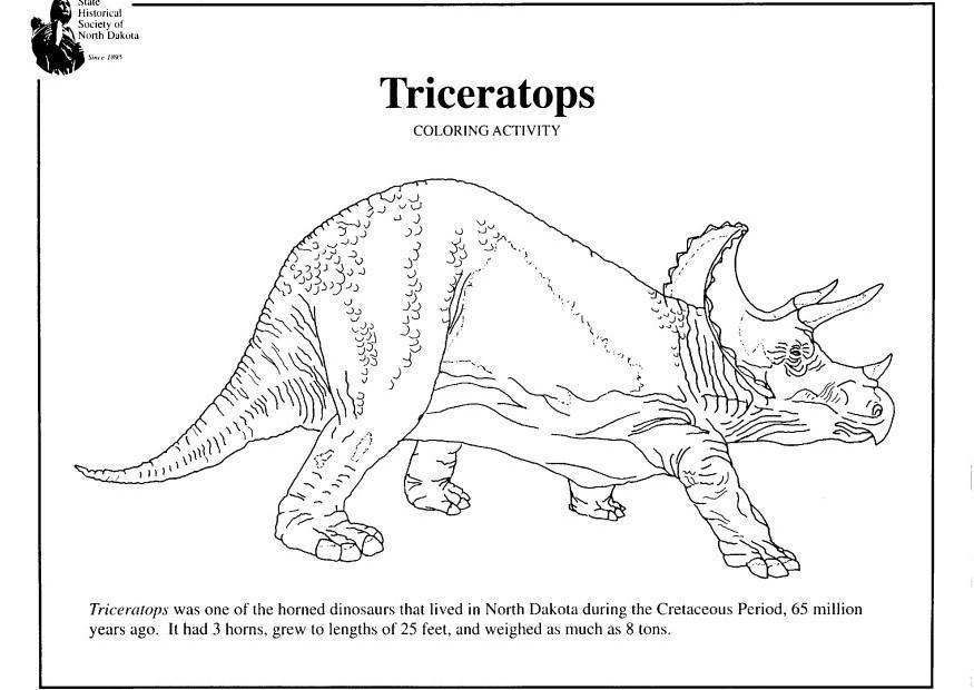 Disegno da colorare triceratops