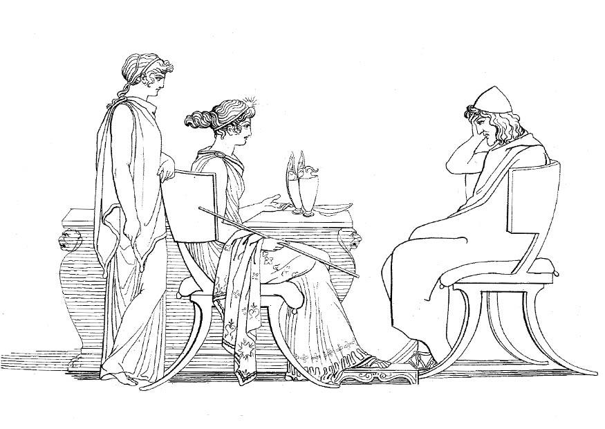 Disegno da colorare ulisse e circe