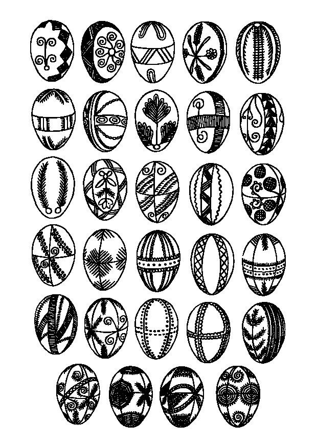 Disegno da colorare uova di pasqua