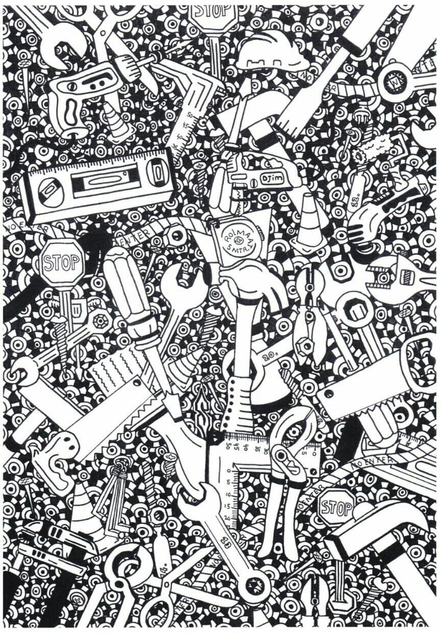 Disegno da colorare utensili