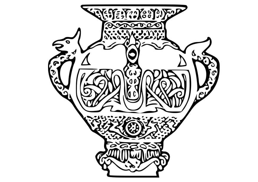 Disegno da colorare vaso vichingo