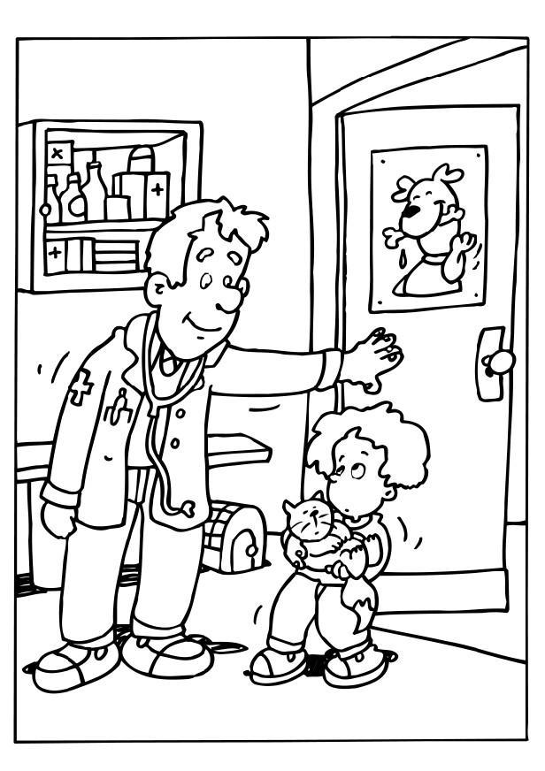 Disegno da colorare veterinario