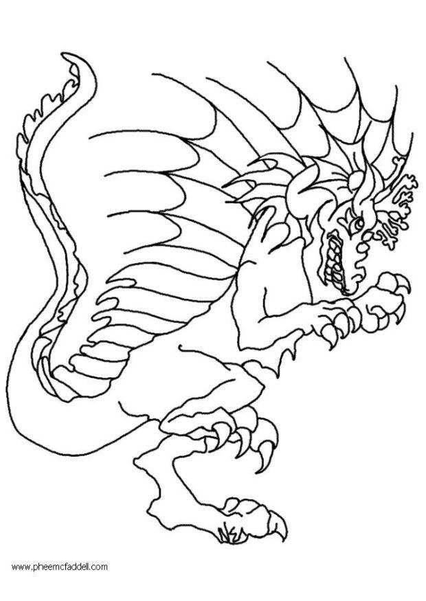 Disegno da colorare wart, il dragone
