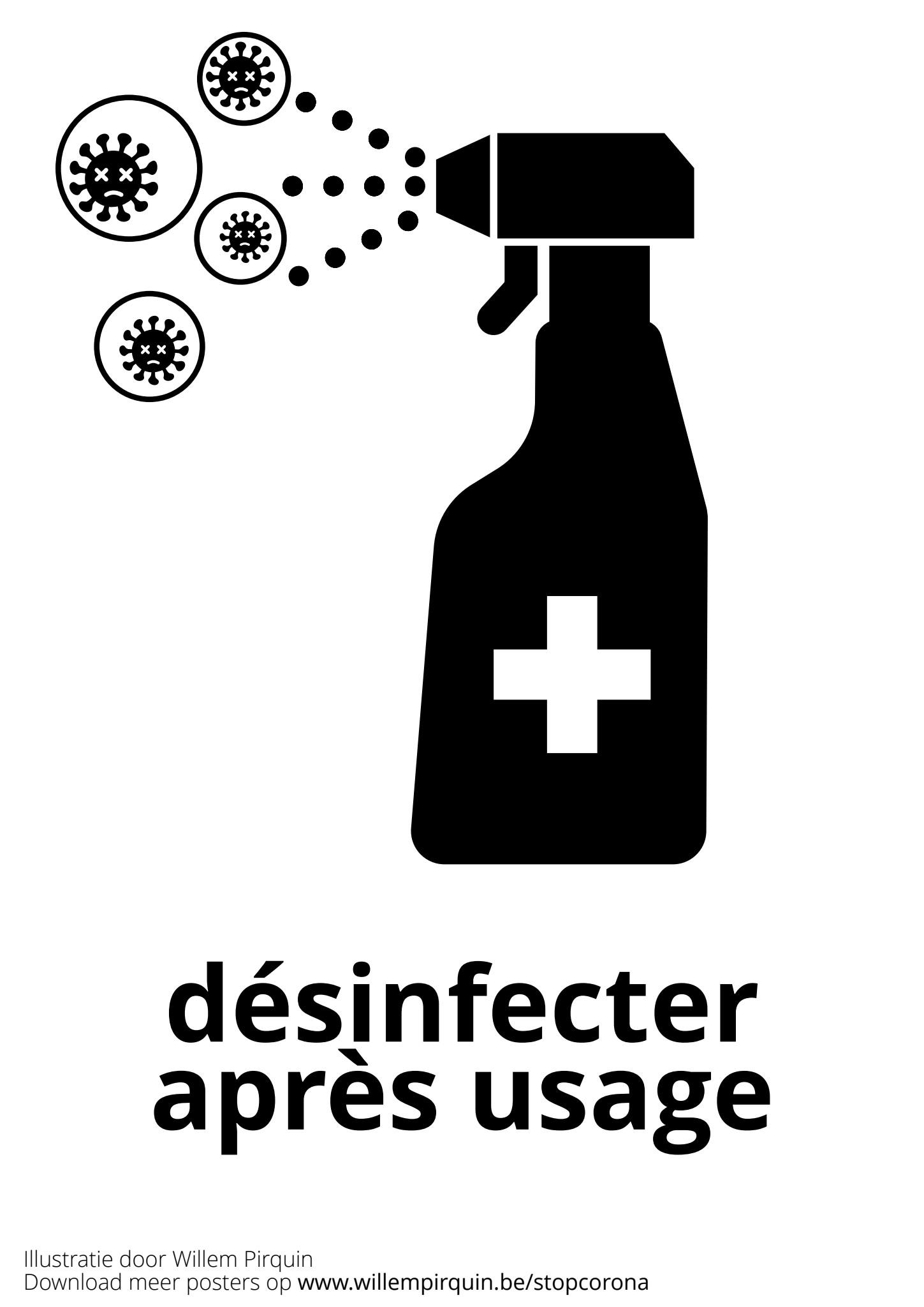 Disegno da colorare disinfettare dopo l'uso