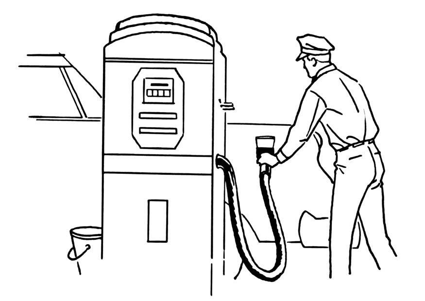 Disegno da colorare distributore di benzina