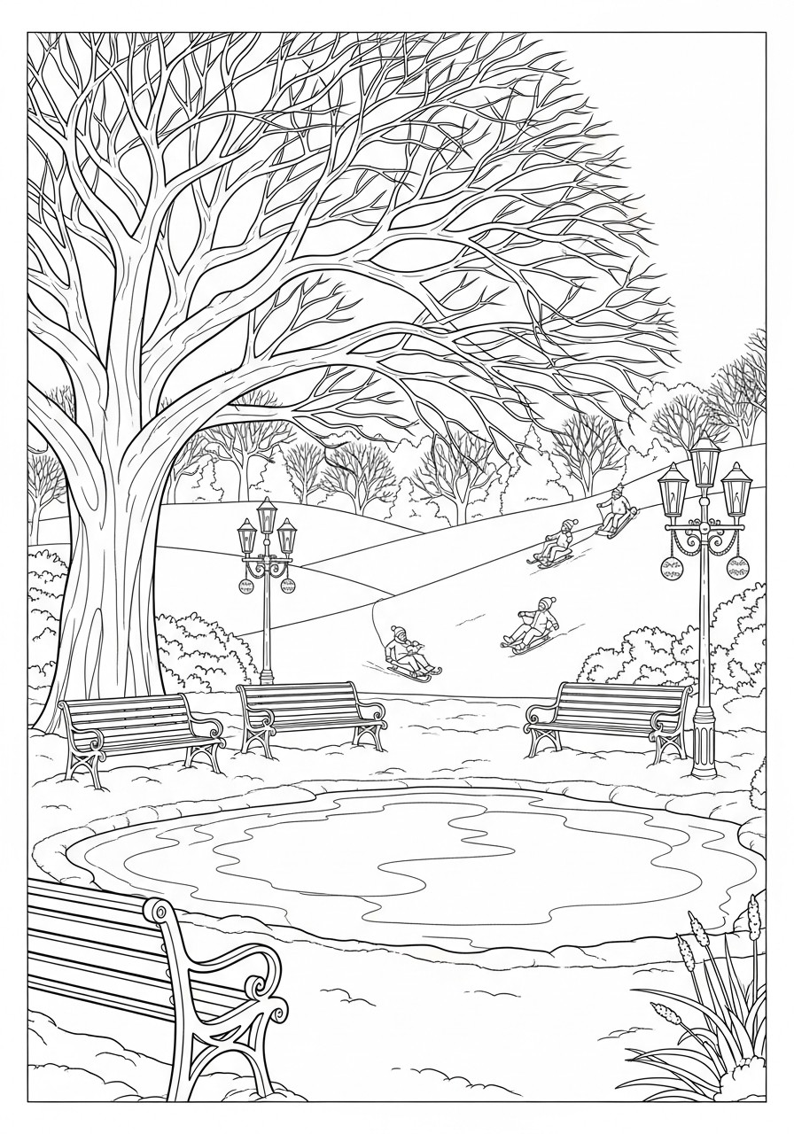 divertimento al parco Disegno da colorare divertimento al parco