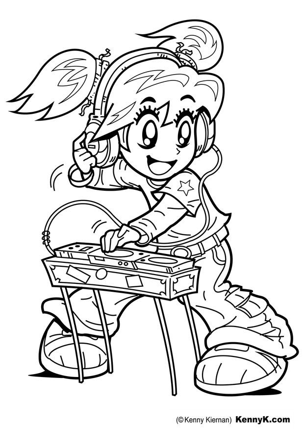 dj Disegno da colorare dj