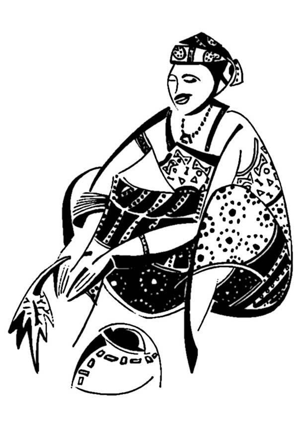 donna africana Disegno da colorare donna africana