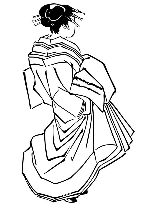 donna giapponese Disegno da colorare donna giapponese