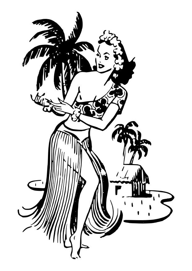 donna hawaiana Disegno da colorare donna hawaiana