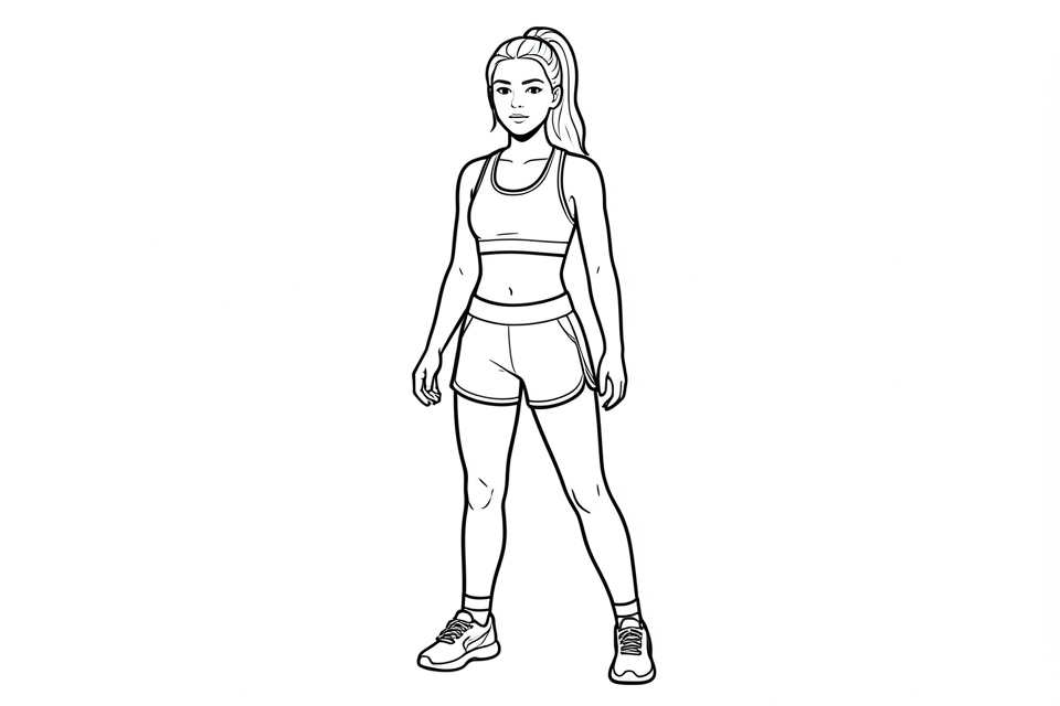 donna in abbigliamento sportivo Disegno da colorare donna in abbigliamento sportivo