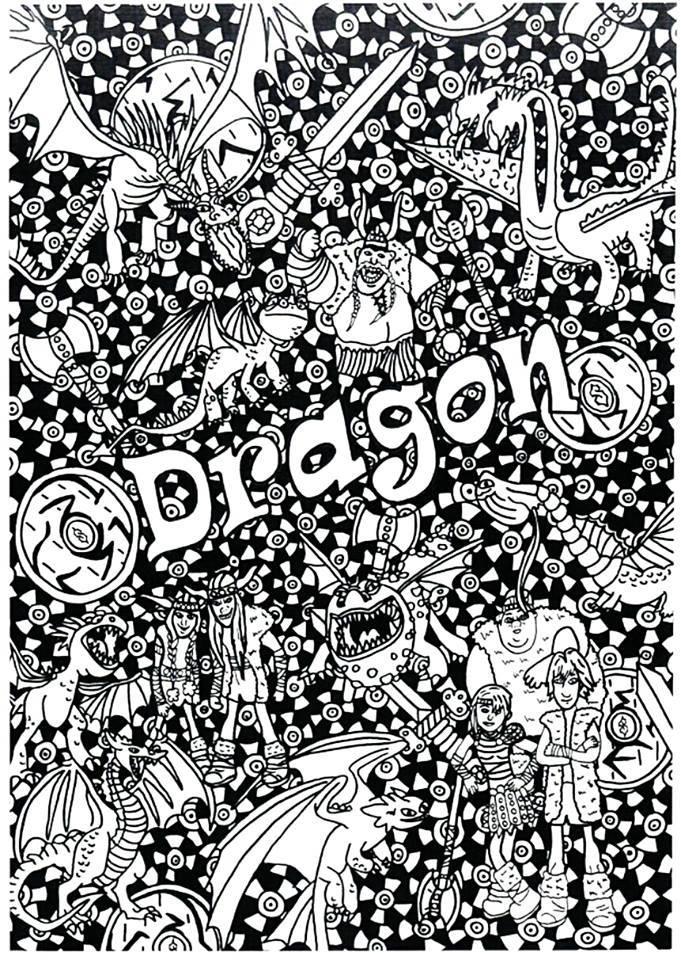 draghi e vichinghi Disegno da colorare draghi e vichinghi