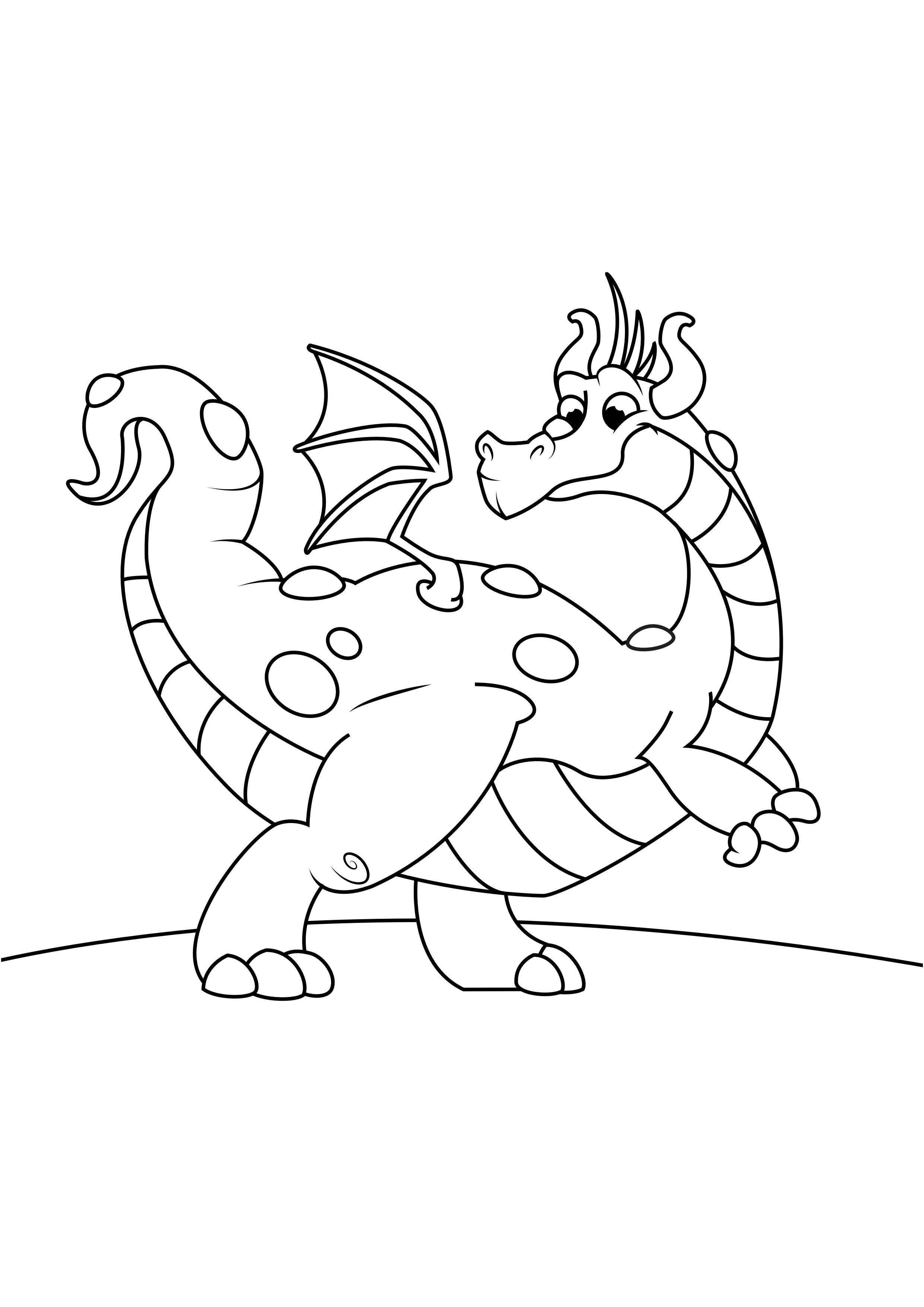 drago in movimento Disegno da colorare drago in movimento