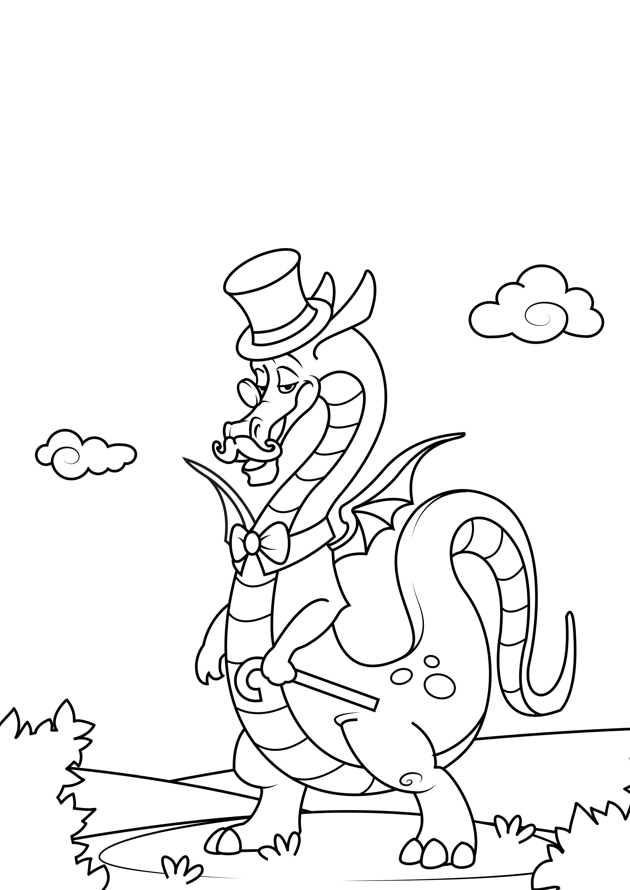 drago in movimento Disegno da colorare drago in movimento