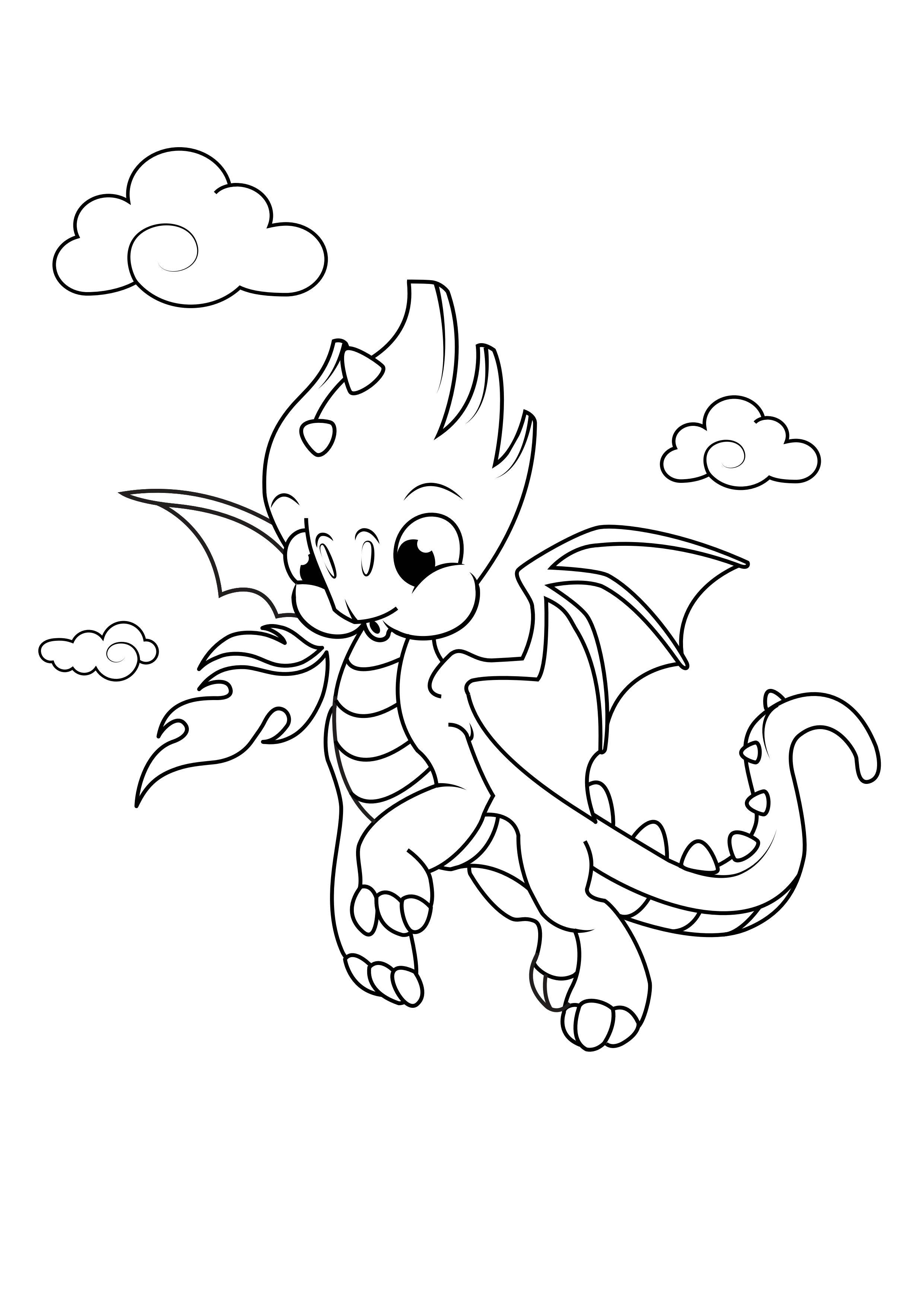 drago nel cielo Disegno da colorare drago nel cielo