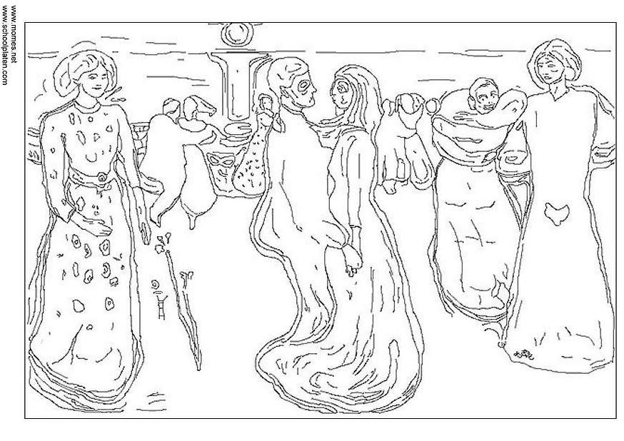 edvard munch Disegno da colorare edvard munch