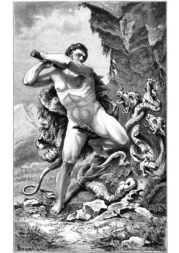 ercole e il serpente Disegno da colorare ercole e il serpente