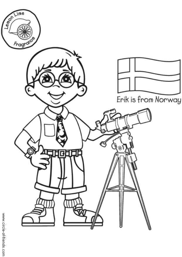 Disegno da colorare erik dalla norvegia